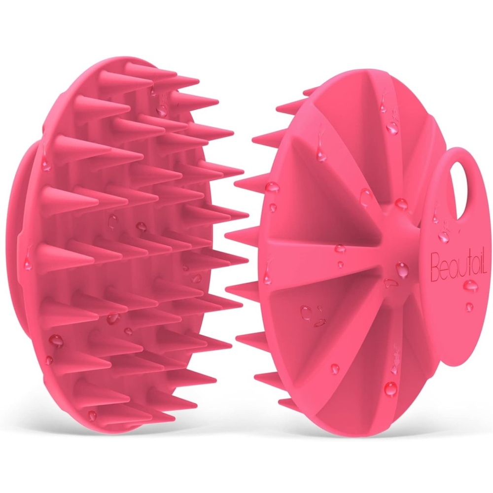 Pink Silicone Scalp Massager